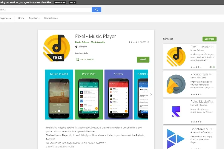 Pixel Music Player (Price: Free)