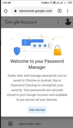 Using Chrome to view saved passwords onAndroid